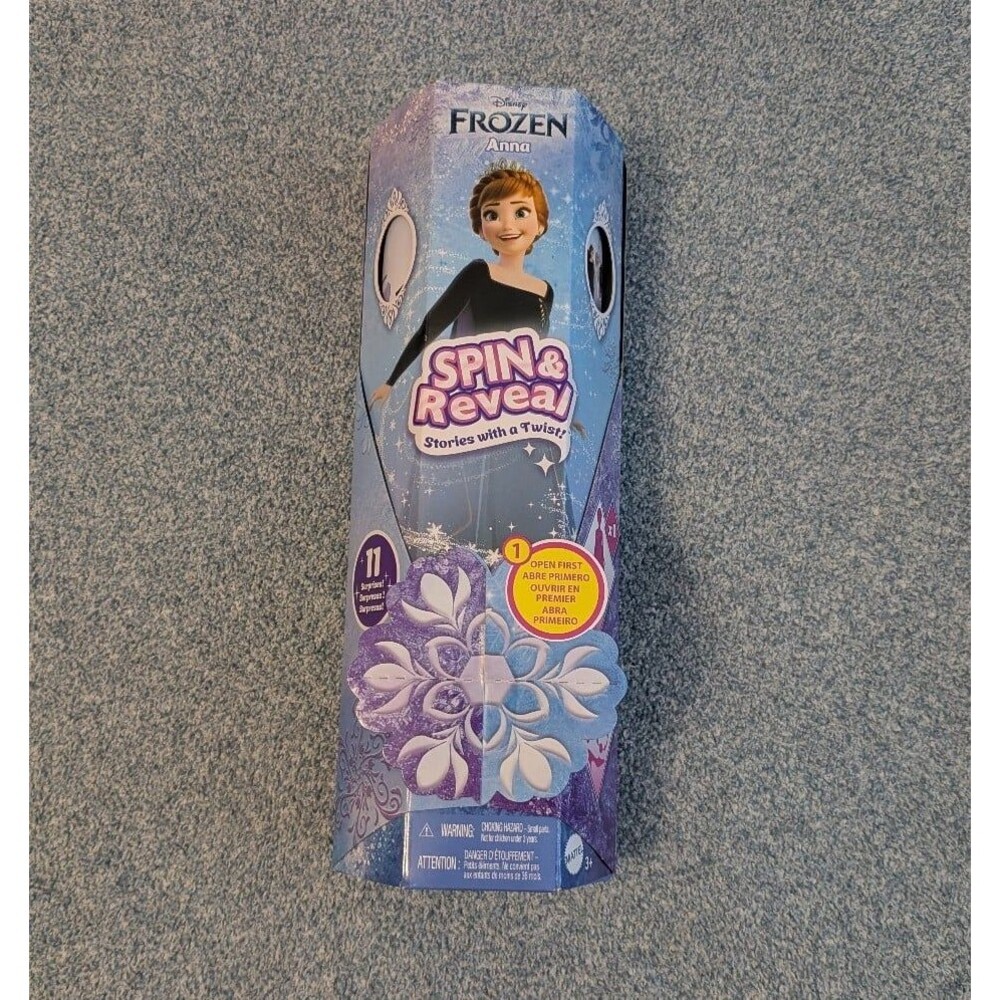 Disney Frozen Anna Fashion Doll Spin & Reveal 11 Surprise Accessories Stickers